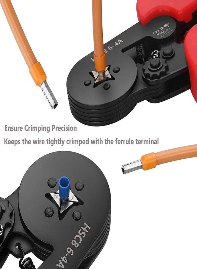 Massmot HSC8 6-4A, 0.25-10m㎡ AWG23-7 Wire Stripper Self Adjusting Crimping Plier Ratcheting Ferrule Crimper Tool, Crimpers Pliers - Image 5